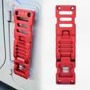 Side Door Hinge Foot Step Compatible with 2007-2024 Jeep Wrangler JK JKU JL JLU & Gladiator JT, Aluminum Alloy Folding Foot Pedal, Door Hinge Step with Bottle Opener 1 Pack (Red)