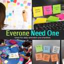 Lined Sticky Notes 3x3 Inch (24-Pack) 2400 Sheets,100 Sheets per pad, Super Adhesive Ruled Sticky Note Pads in 8 Vibrant Colors for Office, School & Home Use