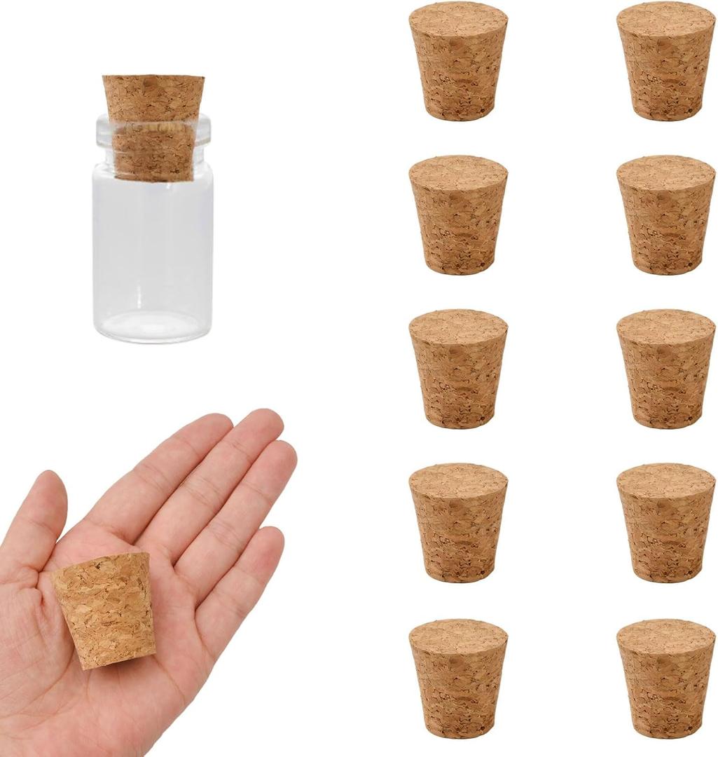 INCREWAY Tapered Cork Stoppers, 10PCS Conical Wooden Wine Bottle Stopper Cork Plugs Replacement Corks for Wine Bottle Glass Bottle Jars, 35 * 26 * 35mm