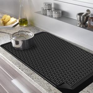 Golener Silicone Stove Cover - 36.5" x 20.5" Electric Stove Protector, Food Grade, Foldable, Easy Clean, Heat-resistant Silicone Mat for Glass, Black (36.5" x 20.5")