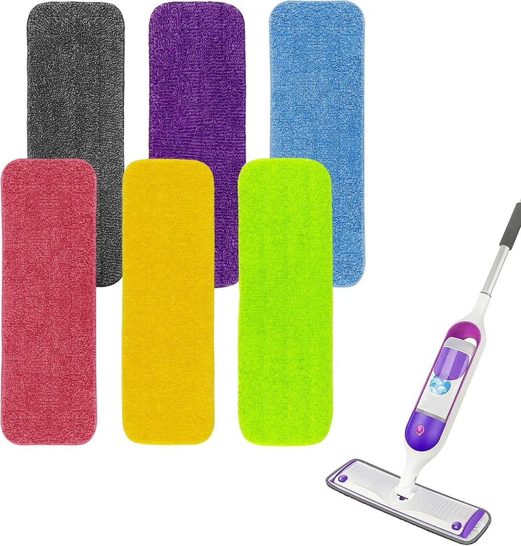 Reusable Mop Pads Compatible with Swiffer Powermop Pads Washable Microfiber Swiffer Power Mop Refills (6pack,multi1)