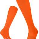 FITRELL 2/3 Pack Soccer Socks Baseball Softball For Youth Kids Boys Girls, Over-The-Calf Football Socks for Adult Men Women (Orange, S)