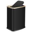 Stainless Steel Bathroom Trash Can with Swing Lid,4gallon Small Metal Garbage can Trash Bin Wastebasket for Office Bedroom Living Room (Black Gold)
