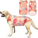 Dog Tie dye Sleeveless T Shirt Blue Orange Printed Dogs Vest Shirt Pajamas Breathable Stretchy Summer Clothes for Extra Large Dog Boys Girls（3X-Large, Blue Orange）
