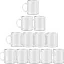 RAINBOWTIE Sublimation Mugs Blank, 11oz Sublimation Coffee mugs, White Coated Ceramic Cup, Mug Sets - Set of 9