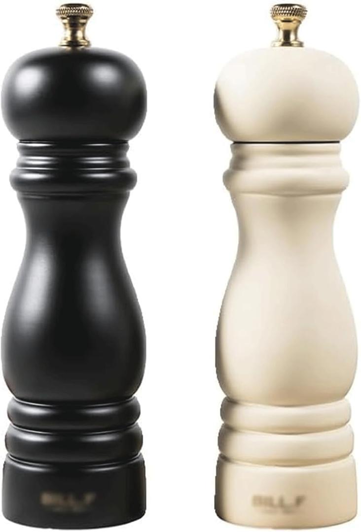 Kitchen Tools Manual Pepper Grinder Set of 2 Oak Wood Pepper Mill Adjustable Coarseness Spice Grinder Keep Dry and Fresh Salt Mill High Quality