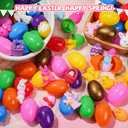24PCS Prefilled Easter Eggs with Mochi Squishy Toys, Mochi Squishies Stuffed Plastic Eggs for Easter Basket Suffers, Mochis Squishy Novelty for Classroom Prizes, Egg Fillers, Kids, Gifts