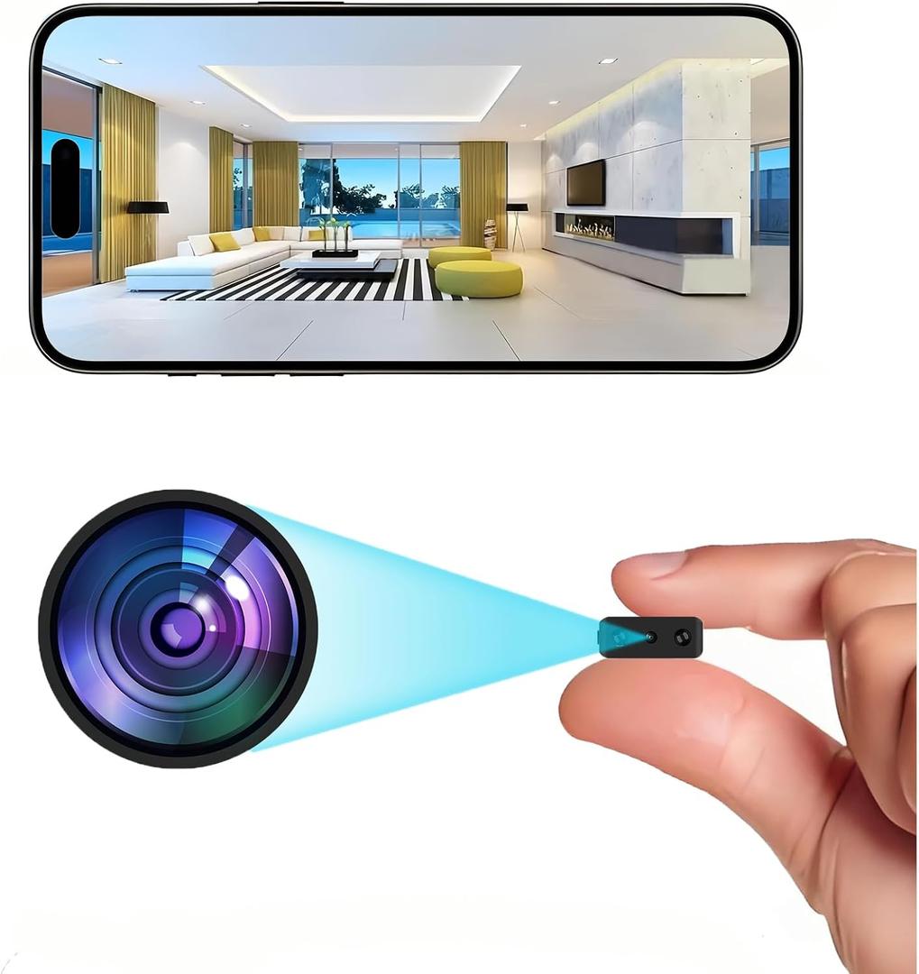 Mini Indoor WiFi Camera Home Security Room Body Cameras Nanny Cam Small Smart Home Outdoor Cams Pet Dog Baby Camera HD House Portable Camaras Motion Detection Night Vision Cam No Need WiFi Door Camara