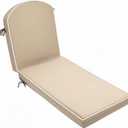 80 x 26 inch Outdoor Chaise Lounge Cushion Water Resistant Large Patio Pool Lounge Chair Cushion (Khaki)