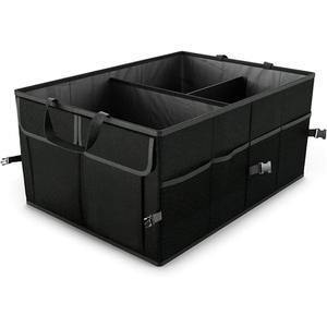 Car Trunk Organizer/Storage, Collapsible Cargo Storage Box, Large Capacity, Trunk Organizer for Cars, Vehicles, SUVs, Trucks (Black)