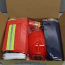 Fireman Costume for Kids, 10 Pcs Firefighter Costume with Toy Accessories Set, Fireman Role Play Outfit Toys, Kids Firefighter Dress Up Clothes, Halloween for Boys Toddlers Ages 3 4 5 6 7