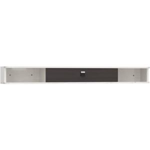 Pmnianhua Floating TV Console,55'' Wall-Mounted Media Console,Floating TV Cabinet,Modern Floating TV Stand,Under TV Entertainment Shelf with Door and Storage for Bedroom Living Room (Grey-White), 55.11in