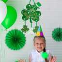 2 x Happy St. Patrick's Day Door Sign Wooden Irish Hanging Welcome Board Shamrock Shaped Wooden Hanging Sign with Rope for St. Patrick's Day Party Home Decor, 10.6 x 11.8 Inches