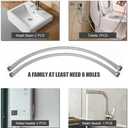 Faucet Line Connector Braided 304 Stainless Steel Supply Hose 1/2" I.P. Female Thread to 1/2" I.P. Female Straight Thread Faucet Hose Replacement (One Pair)