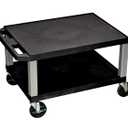 Luxor WT16-N 16"H AV Cart - Two Shelves - Nickel Legs, Multipurpose Storage for Video Projector, TV, Laptop, Computer, Printer Stand, 24"W x 18"D x 16"H
