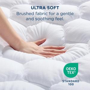 Bedsure Mattress Pad - Soft Mattress Topper for College Dorm Room Essentials, Extra Long Twin Quilted Fitted Bed Cover Protecto, Washable, White, Size 88x88