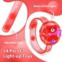 Valentines Day Cards Gift for Kids School, 24 Pack LED Light Toys with Valentines Greeting Cards, Glow in the Dark Lighting Bulk Toy for Valentines School Classroom Exchange Prizes Party Favors