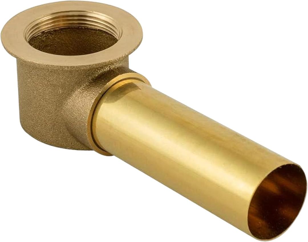EZ-FLO Bath Waste and Overflow Shoe, 1-1/2 Inch Tubular Outlet, Brass Coarse Thread, 35237