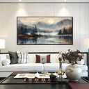 Landscape Wall Art for Living Room - Mountain Art Wall Decor for Office - Large Picture Frames for Wall Size 29" x 59"