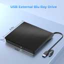 External Blu Ray Drive, Support 50G Disc Read/Write Bluray Drives, Portable 3D Blu Ray Burner with USB 3.0 and Type-C, Blu Ray Reader Suitable for Windows XP/7/8/10/11 MacOS for Laptop, Desktop, Mac