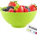 Meadow Lane 6-inch Small Colander, BPA-Free, Dishwasher Safe, Double Handles, Compact Food Strainer for Berries, Veggies and Pasta, 3-Cup Capacity, Meadow Green