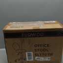 FURWOO Mini Round Rolling Stool with Back Height Adjustable Stool on Wheels for Spa Salon Massage White