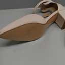 IDIFU Women's IN2 Pedazo Dress Shoes Low Block Heels Comfortable Chunky Closed Toe Ankle Strap Wedding Pumps (9.5, Nude Nubuck)