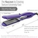 MBHAIR Ceramic Crimper Iron for Volumizing Fluffy Hairstyle, Corrugation Crimper Hair Iron, Anti Static Ceramic Hair Crimping Iron Adjust Temperature (Purple)