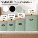 Canisters Sets for the Kitchen Set of 4, Metal Sugar Flour Coffee Storage Containers for Countertop with Airtight Lids, Customizable Chalkboard Labels & Marker Pen, Storage Jars Canisters - Sage Green