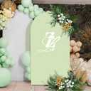 Babenest 7.2ft Green Wedding Arch Cover, Spandex Fitted Arch Backdrop Cover for Photography, Round Top Chiara Stand Cover for Party Ceremony Birthday Baby Shower Anniversary Decoration