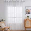 PI Outdoor Sheer Curtains Panels,Grommet Top Casual Voile Sheer Draperies for Yard/Porch 2 Panels (W52 X L95, Ivory)