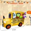 8.1FT Length Halloween Inflatable Ghost Frankenstein Pumpkin Monster Witch Bus Decoration, Halloween Blow up Car Inflatable Built-in 9 LEDs for Halloween Inflatables Outdoor Decoration
