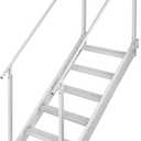 VEVOR Dock Ladder 6 Steps, 500lbs Load Pool Steps, Adjustable Height Aluminum Dock Stairs, Pontoon Boat Ladder with Handrails & Widen Nonslip Pedals for Lake/Pool/Marine Boarding/RV/House