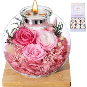 Mothers Day Rose Gifts for Mom Birthday Gift for Women Flowers for Delivery Preserved Flowers Forever Eternal Rose in Glass Dome Mother's Day Flower Gifts for Wife Grandma Sister from Daughter, Pink