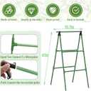 A-Frame Metal Garden Trellis Set for Raised Bed for Climbing Plants Outdoor-Detachable Cucumber Climbing Trellis with Net Clips-Garden for Cucumber Flowers Vegetables