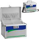 Medicine Lock Box with Combination Lock - 15 * 8.7 * 9.4”, First Aid Safe Medication Storage Organizer Pill Container for Home and Outdoor - Silver