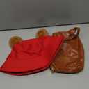 2 Pcs Halloween Bear Costume Accessories Bear Ears Red Bucket Hat and Brown Travel Handheld for Adult Women Men Halloween Cosplay Party Supplies