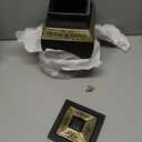 Urn for Ashes Adult Male & Female, Cremation Urns for Human Ashes Adult Man & Women, Funeral Cremation Urns for Burial, Decorative Square Urns for Men, Black and Gold Urns - Large