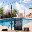 WESTTREE Standing Misters for Outside Patio, 4 Gallon Large Bucket Water Mister & Pump, 4+4 Spray Modes,Adjustable Height15FT Patio Portable Misters for Cooling Outdoor Camping Pool Backyard Garden