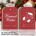 3 x Beautiful Christmas Gift Tags - 48-Pack Holiday Labels with 16.4ft Jute Twine, 8 Unique Designs Double-Sided with to/from Area, Paper Tags for Wrapping, DIY, Holiday Presents & Xmas Decorations
