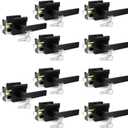 Door Handles Interior, Door Knobs Interior, Black Door Handle with Reversible Lever, Keyed Alike Door Lock Sets for Bedroom, 10 Packs Heavy Duty Door Lock Sets, Matte Black (Entry(Lock with Same Keys))