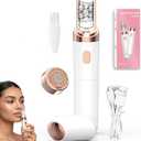 PluxyEpil Pro 3.0 Women Face Epilator - Painless Hair Remover, 2025 New Upgrades Rechargeable Portable Facial Hair Remover for Face, Hand, Legs, Washable (White)
