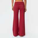 Lounge Yoga Pants for Women Fold Over Low Waist Wide Leg Sweatpants Flare Leggings Bell Bottoms Y2K Foldover Pants (Red, S) (Red, S)