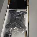 Universal Swivel TV /Table Top TV Stand for 19 to 43 inch TVs with 90 Degree Swivel, 4 Level Height Adjustable, Heavy Duty Tempered Glass Base, Holds up to 99LBS HT02B-001