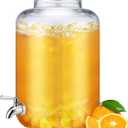 Newtay 5 Gallon Glass Water Dispenser Countertop with Glass Lid and Stainless Steel Spigot Beverage Drink Dispenser Airtight Leakproof Large Jug for Summer Outdoor Party Juice Kombucha