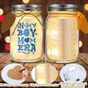 Qunclay Boy Son New Mom Gifts for New Mom Mason Jar Night Light for Birthday Mothers Day Gifts from Son for First Mothers Day, Pregnant Mama, Mommy to Be, Baby Shower