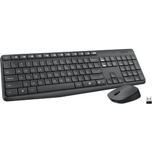 Logitech MK235 Full Size Wireless Keyboard and Mouse Combo | Spill-resistant full size keyboard, compact ambidextrous M170 mouse, connect via included USB-A receiver, Windows/Chrome
