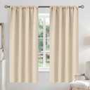 BGment Champagne Blackout Curtains for Bedroom 63 Inches Long - Thermal Insulated Room Darkening Curtain for Living Room, 52 x 63 Inch, 2 Panels