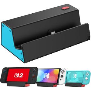 HEIYING Switch Charger Dock for Nintendo Switch 2 / OLED/Lite,Charging Dock Station with Standard USB-C Port for Easy Console Charging