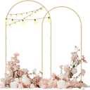 Babenest Gold Arch Backdrop Stand Set of 2, 6.6FT/7.2FT Metal Arch Wedding Stand, Balloon Arch Frame for Ceremony Birthday Party Bridal Baby Shower Banquet Decoration